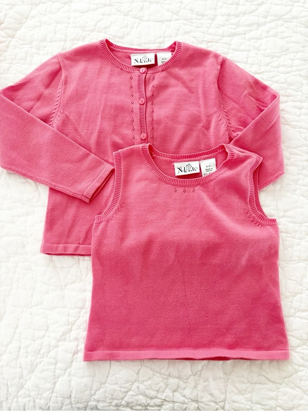 4 • N Kids Pink Sleeveless Top & Cardigan Set